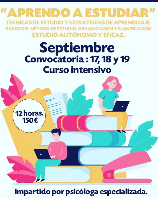 Buenos días!! 

📣 Convocatoria Septiembre para empezar bien el curso y seguir mejor!!!! Anticípate!! 

🙇🏽‍♀️📚✏️📝#psicologia #laimportanciadesaberestudiar 

Me ayudas a compartir? 🙏🏼