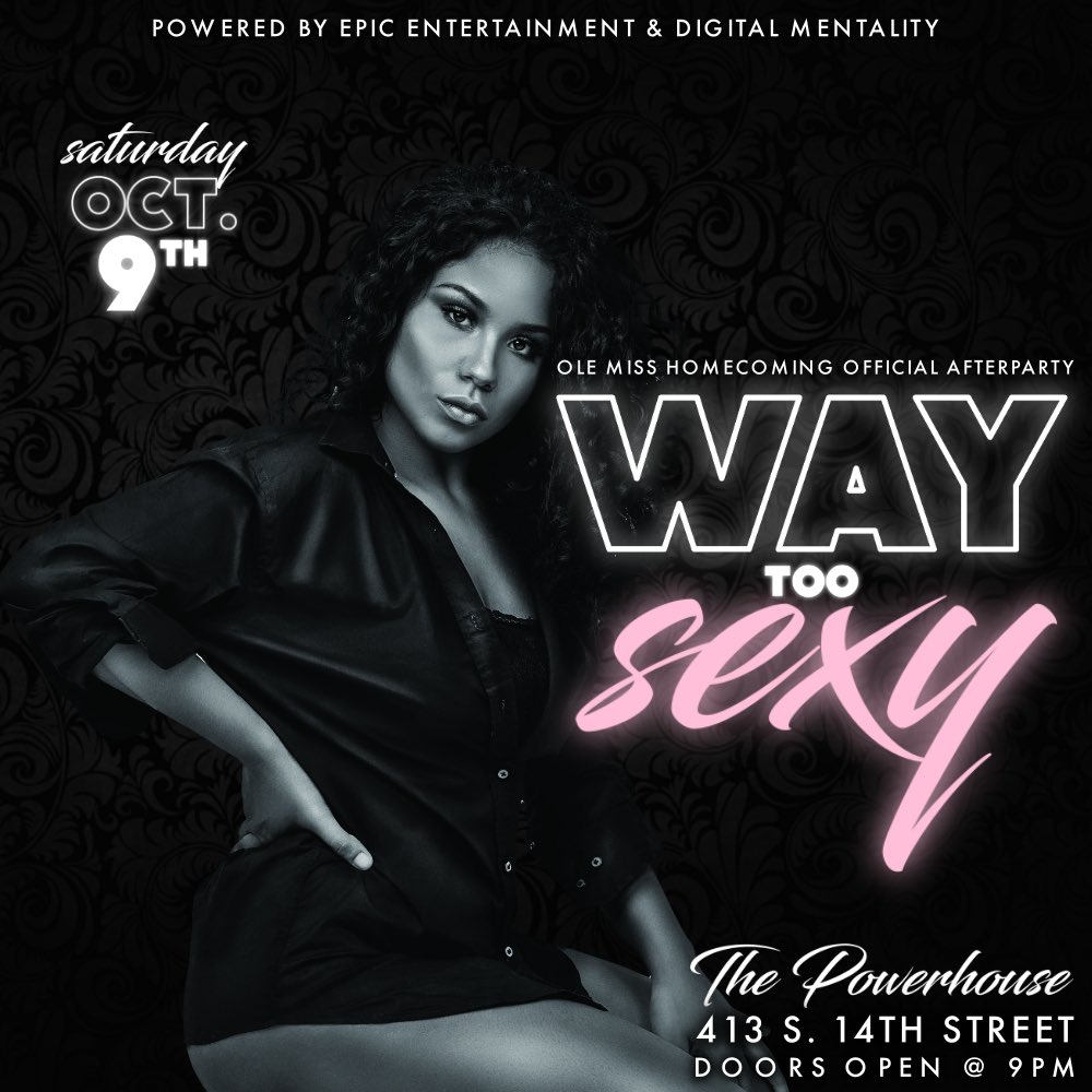epicent_1's tweet photo. Ole Miss Official Homecoming Weekend LineUp 🤩🖤

Fri,Oct. 8th ALL roads lead to Oxford,Ms at Joysticks 1801 W Jackson Ave📍Doors open @ 9PM Link in BIO.. 

Sat,Oct. 9th ALL roads lead to Oxford,Ms at The Powerhouse 413 S 14th Street📍Doors open @ 9PM *EARLY ARRIVAL SUGGESTED* 🥳 https://t.co/kRENic29nu