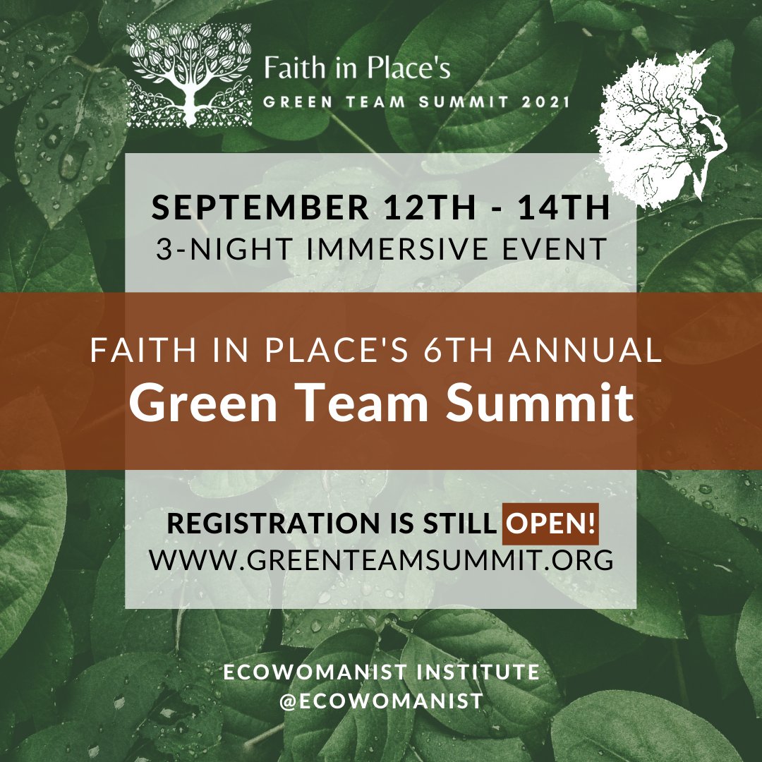 ecowomanist's tweet image. It’s not too late to join Faith in Place Sept 12-14 for a 3-night immersive journey into healing to reconnect to our land, body, mind, spirit, and community. Register for free: bit.ly/HealingGTS

#GTS2021 #RootedforHealing #ecowomanist #environmentaljustice