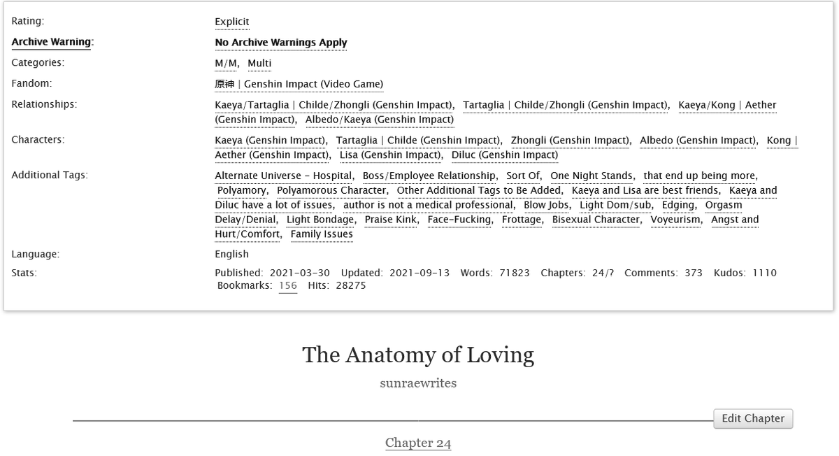 sunraewrites's tweet photo. Chapter 24 of The Anatomy of Loving is up! It's time for the Aether date pt. 2!
#chaeli #chaeyali #kaether #kaebedo
https://t.co/rZIntKpjaU https://t.co/2gL7CkA7Ab