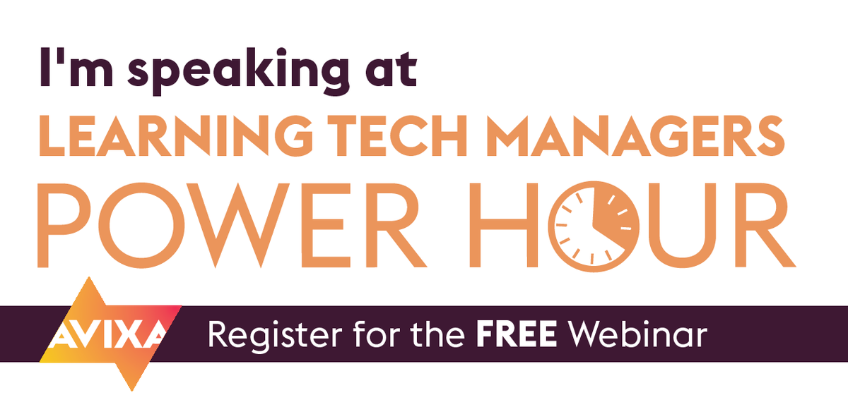 I'm excited to be speaking at the Learning Tech Manager’s Power Hour webinar on Project Management for Tech Managers, Monday 20 Sept at 1pm ET/6pm BST. Register here. avixa.org/events/2021/09…