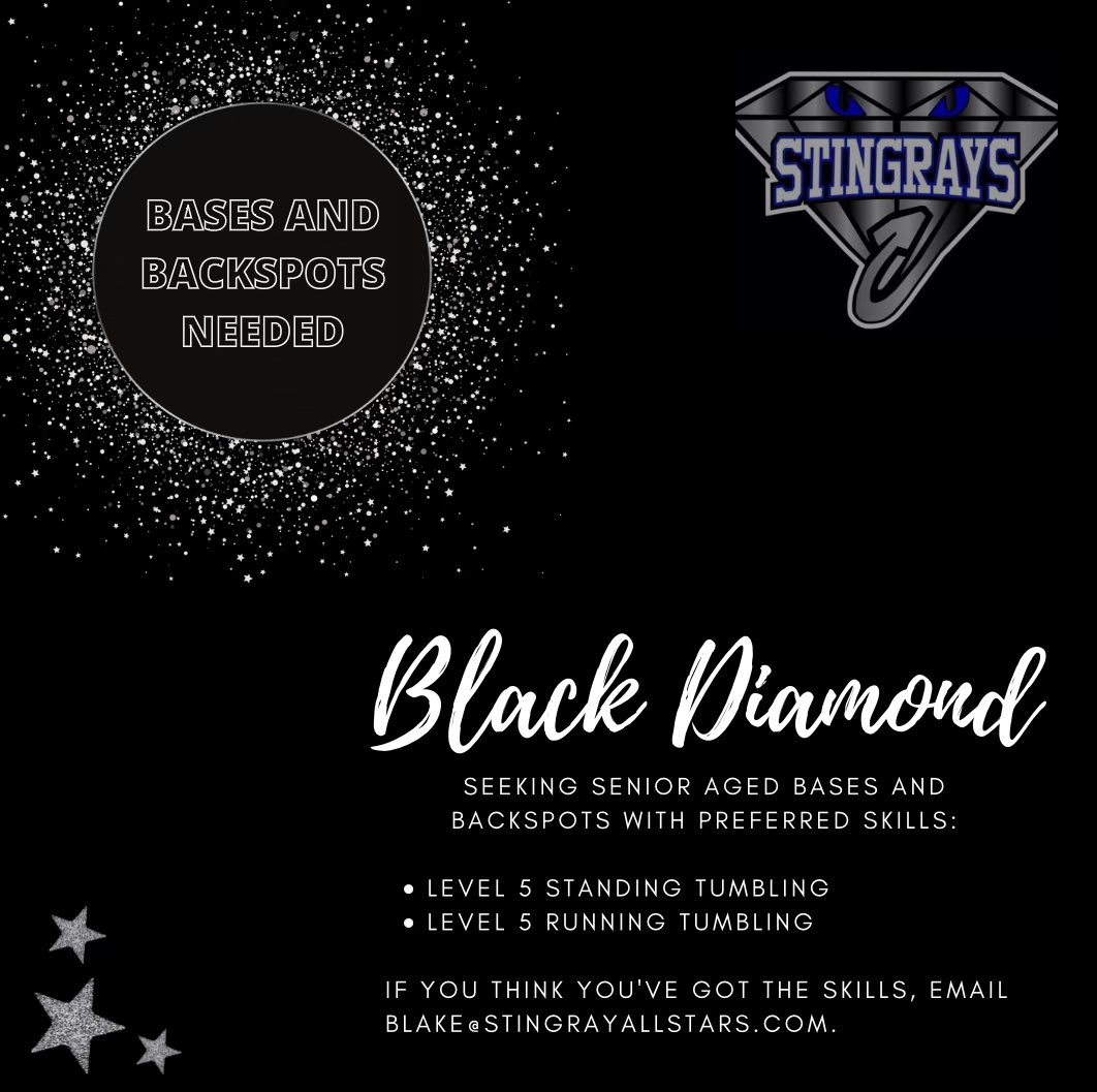 BLACK DIAMOND π€π (@blkdiamond_rays) on Twitter photo Want to be part of the best?? Black Diamond is looking for a backspot and main base with level 5 skills! Email blake@stingrayallstars.com ππ Want to be part of the best?? Black Diamond is looking for a backspot and main base with level 5 skills! Email blake@stingrayallstars.com ππ