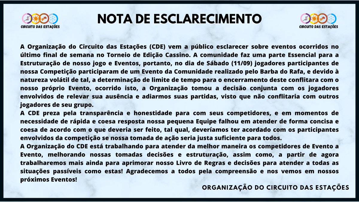 🔹 NOTA DE ESCLARECIMENTO 🔹