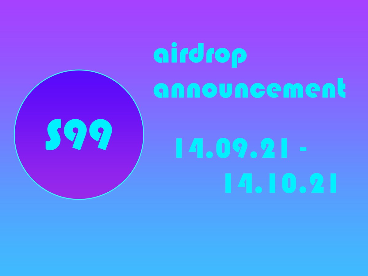 CommunityS99's tweet photo. Hello community!💜
We want to announce our airdrop.🎆🎆🎆
Go to our bot and complete tasks😉
https://t.co/mpAiTODlqJ
#Airdrops #AirdropCrypto #airnft #NFTcollection #s99 #NFT #NFTCommunity #TwitchStreamers #twitchnft #nftforstreamers #NFTGiveaway #NFTdrop #NFTcollectibles https://t.co/qFfgkaJy6J
