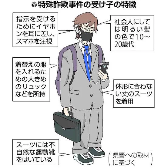 電車に結構いる？特殊詐欺の受け子の特徴www