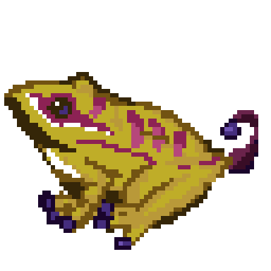 Michimongamedev's tweet photo. These cute little guys are named Ribberry and Wooberry. Ribberry is one of your choices for your first Michimon to tag along with you on your adventure through the game. Are you team Ribberry already? Ribberry is a water/toxic type. #Michimon #indiegames #art #frog #videogames https://t.co/JjroASrarX