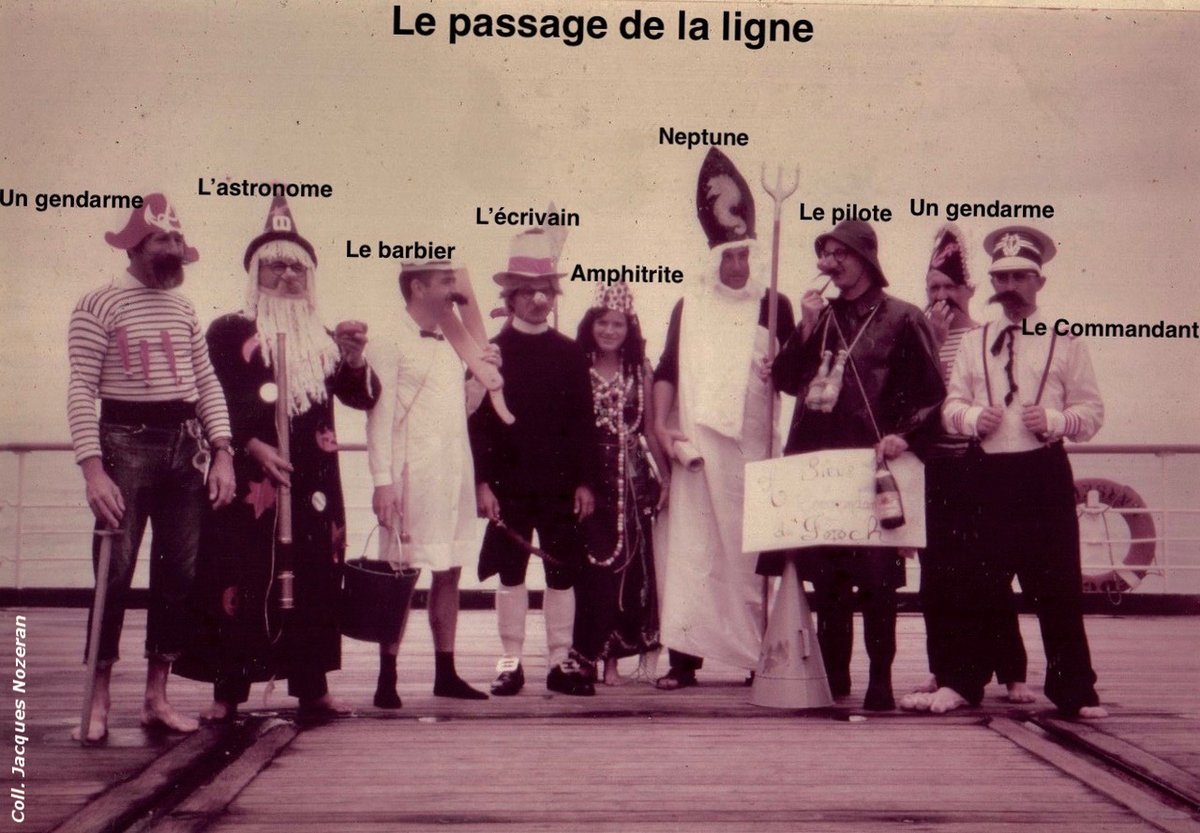 MuseeMaritimeNc's tweet photo. Ca y est! Vous avez franchi la Ligne de l'Equateur, lieu de passage et de rites!
Voici donc les personnages qui ont remis votre certificat de baptême. Pour celles et ceux qui en ont réellement un, nous serions ravis de le voir…pour égayer notre voyage !
#passagedelaligne https://t.co/aAi5IKbfHI
