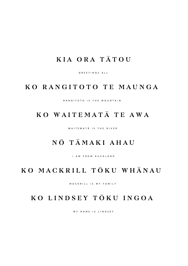 ljmackrill's tweet photo. Ko Lindsey tōku ingoa
Nō ōku tīpuna Ingarani
Kei te noho au ki Tāmaki Makaurau #reomāori #MyMihi https://t.co/BDAo8Nccrr