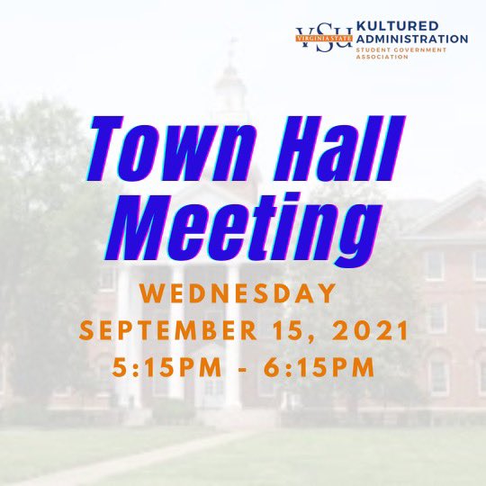 vsu_sga's tweet photo. TOWNHALL MEETING!🗣

Virginia State University Town Hall Meeting is here and it will take place on Wednesday. Be a part of this if you have any questions, comments or concerns. 

Let’s stick together and keep the conversations going Trojans. 🧡💙

#HailState! https://t.co/QnwY5pZIDh