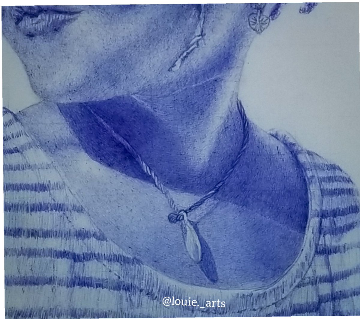 AjiruLewis's tweet photo. Complete drawIng of thevmesmorized girl 
A4,size by @AjiruLewis 
drawn with pen on paper
#bicpen #Twitter #completeart #inkshot #ballpenart #gallery18africa #bbcart https://t.co/KcHN6rzsfz