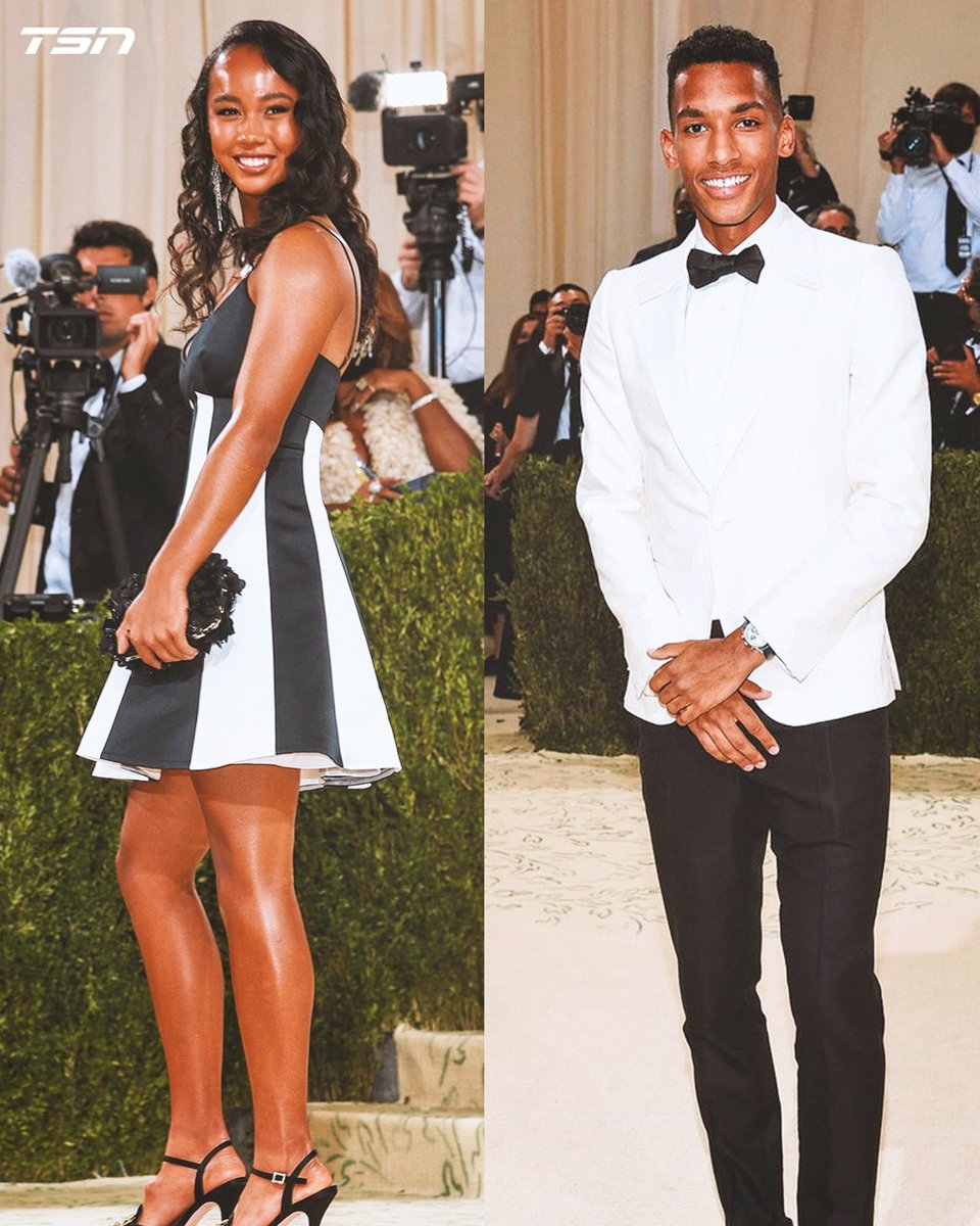 TSN_Sports's tweet photo. Leylah Annie Fernandez's and Felix Auger-Aliassime's @HFMetGala looks are 🔥🔥🔥 https://t.co/OuwzA5K7g0