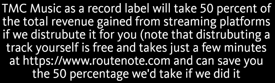 TMCMusicLabel's tweet photo. If there's one thing we want to be as a record label that's being completely transparent and allowing artists to keep 💯 of their rights while helping them gain the most revenue possible but at the same time keeping TMC alive unlike a lot of labels out there. 

#music #label https://t.co/a6loNROSr1