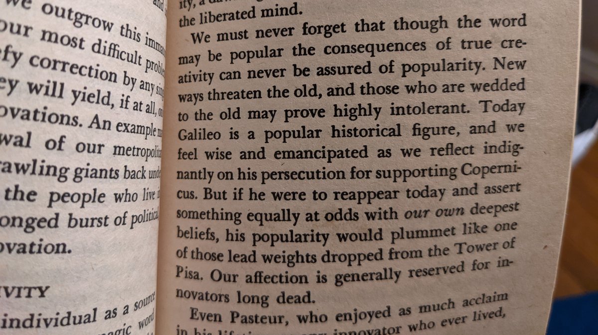 johnmaeda's tweet photo. “We must never forget that though the word [creativity] may be popular the consequences of true creativity can never be assured of popularity. New ways threaten the old, and those who are wedded to the old may prove highly intolerant. https://t.co/crmK9z1T0q