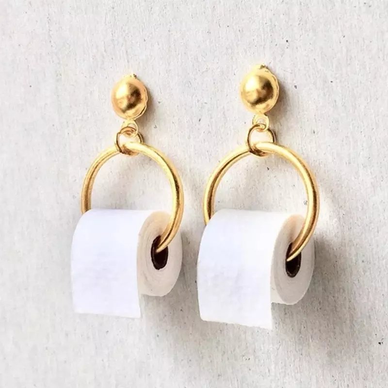 ruby_redsky's tweet photo. Toilet roll stud earrings https://t.co/a5O4z2DyeO #looroll #gift #earring #studs #uniquegifts #earcuff