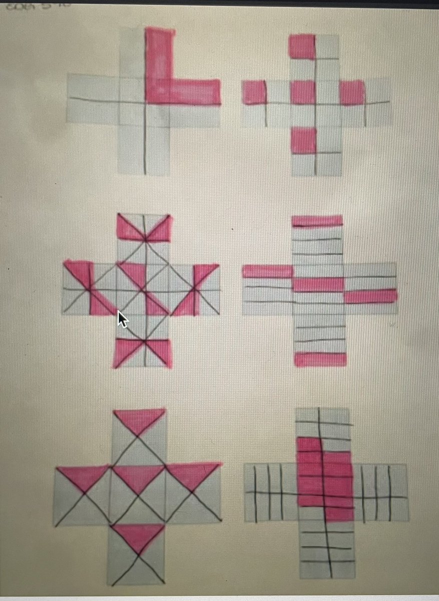 t_wilsooo's tweet image. Lots of ways to show 1/4 of the cross! Developing fraction sense with preservice teachers!##quarterthecross
