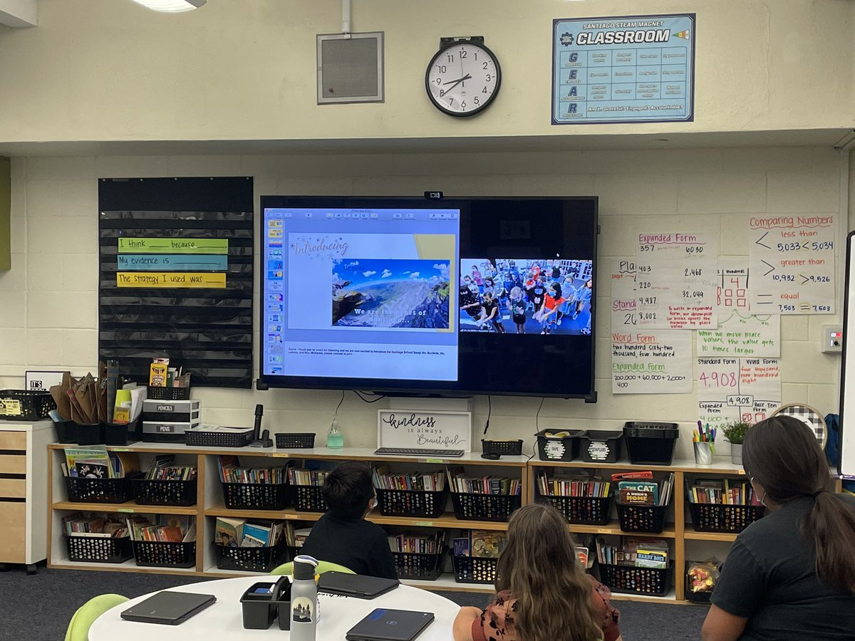 Super fun watching 4th grade lead today’s STEAM rally! They took our school song that they wrote in 3rd grade &amp; created hand movements to share with the school. They also created accessibility posters that will be hung around campus to share with our community! <a href="/Santiago_STEAM/">Santiago STEAM Magnet Elementary</a>
