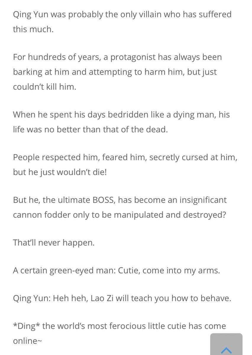 LoliCoded's tweet image. 12.- BOSS transmigrates as a little cutie 

✨ 8.7 / 10 ✨

#Quicktransmigration #Fantasy #Romance #Yaoi

.
.
.

LINK: novelupdates.com/series/boss-tr…