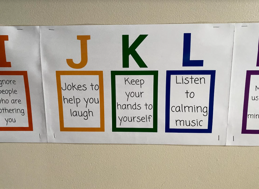 teacher2teacher's tweet photo. "(A)sk for help"

"(B)reathe deeply &amp; slowly"

"(C)ount forward or backward"

In T @CallMeMoprah's classroom, each letter of the alphabet stands for a different SEL strategy – sharing 26 tools Ss can use to tackle a challenge or a tough day!

https://t.co/K4jABaxqCI #SEL https://t.co/P0iwUc9pMR