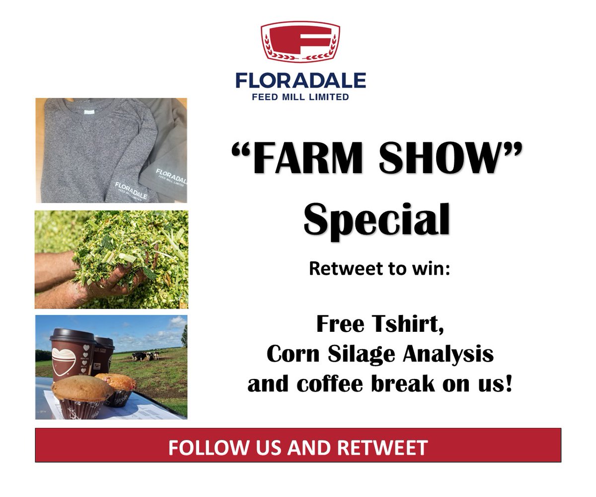 It's time for our Farm Show Special again! Retweet for your chance to win a Tshirt, Corn Silage analysis, and coffee break on us. Let the Farm Show come to you!