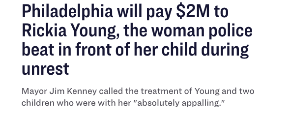 pebonilla's tweet photo. If you remember the scene in Philadelphia where police surrounded a woman's car during protests, smashed her windows, then yanked her out and beat her -- all before the national FOP used a picture of an officer holding her son as propaganda -- that's, well
https://t.co/VRM9lApKzi https://t.co/9b1qjBoVaw