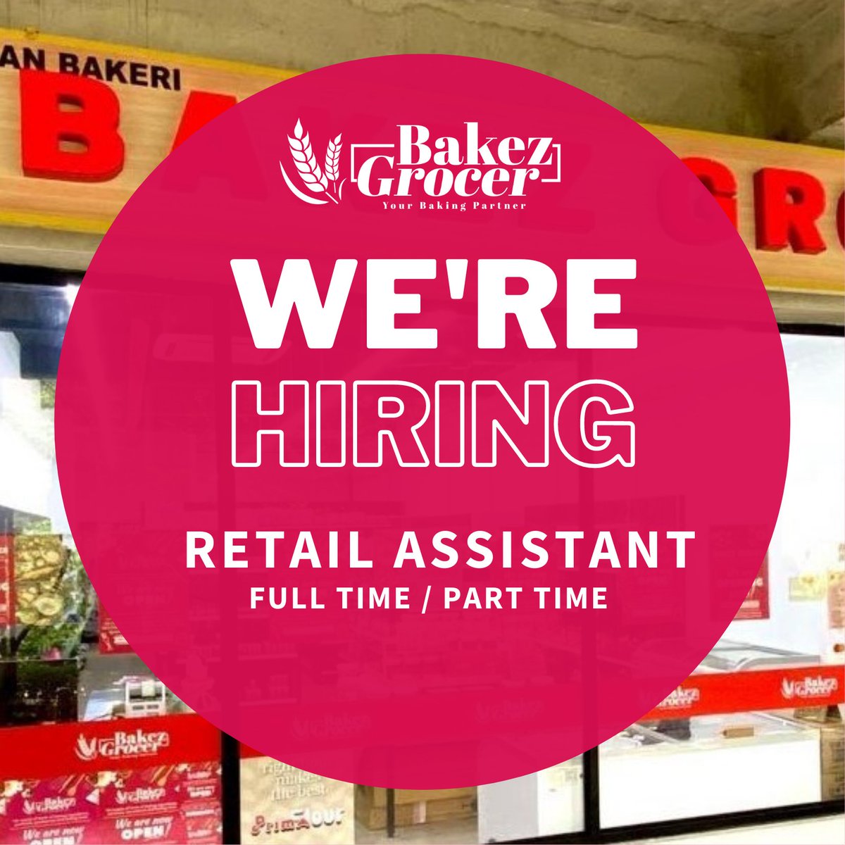 BakezGrocer's tweet photo. 【IMMEDIATE HIRING】
We are looking for potential candidates to be part of our team as Retail Assistant. Interested applicants, please whatsapp us at https://t.co/GuxSzga5aC

📍Bakez Grocer, Tamarind Square, 63000 Cyberjaya, Selangor.

@Twt_Cyberjaya @Twt_Cyberjaya @ZCyberjaya https://t.co/JQ4e3tGoNh