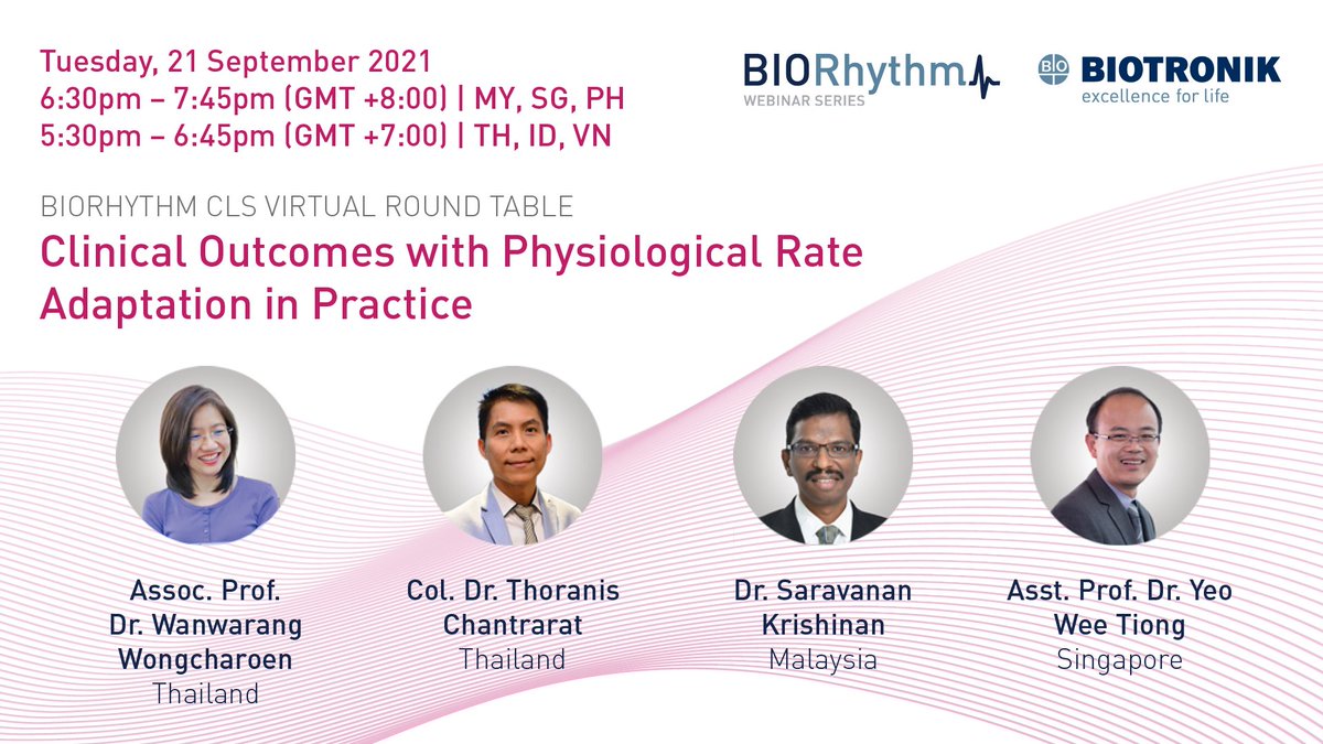 BIOTRONIK_News's tweet photo. If you are in Southeast Asia and want to learn more about physiological rate adaptive pacemaker pacing, register for your free seat and gain practical insights from our experts:
https://t.co/hvGWQbmXSe
#BIOTRONIKcares #CLS #physiologicalpacing #closedloopstimulation https://t.co/TGP2KtWv8g