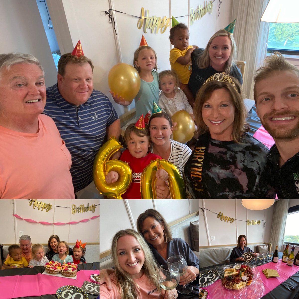 nrbarnette's tweet photo. Then a spectacular 60th with my family! My girls know how to host a party!#winetastings #poolparty #spa #fancycake #crown #trulyblessed #makingmemories #alltogether #60club #igotthis https://t.co/SbOEyNlJpz