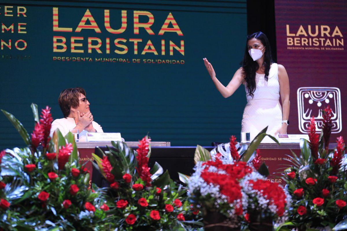 LauraBeristain's tweet photo. En el marco de nuestro Tercer Informe de Gobierno reafirmamos con hechos, no palabras, el avance de la transformación en #Solidaridad. Hoy hemos reducido las brechas sociales, elevando la calidad de vida de nuestra gente.  #3erInformeLauraBeristain #PorElFuturoDeSolidaridad. https://t.co/h4izZsTWfs