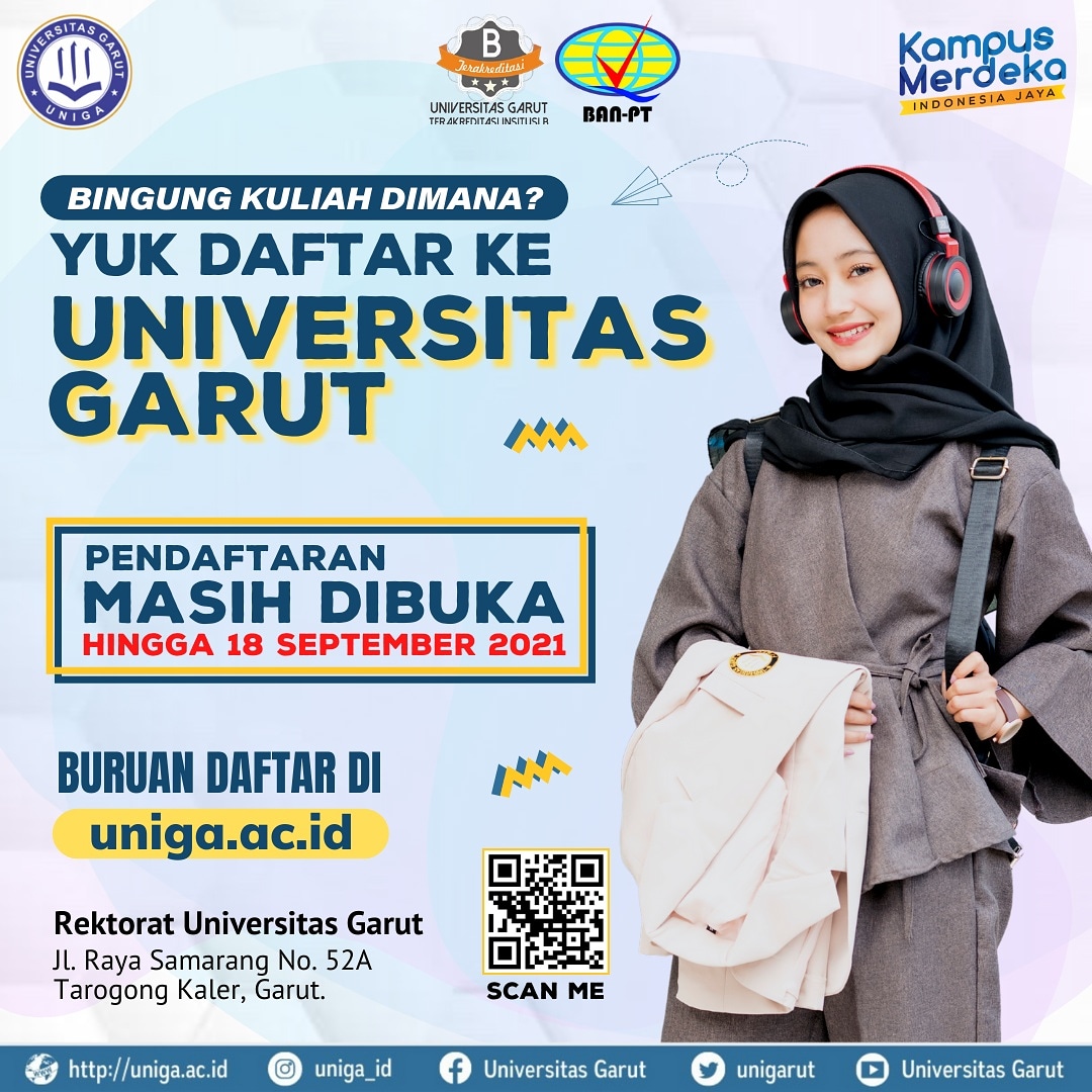 uniga_id's tweet image. Penerimaan mahasiswa baru Universitas Garut tinggal beberapa hari lagi nih, kuy segera daftar! Jangan sampai ketinggalan yaa✨

#pmb #pmbuniga #pmb2021