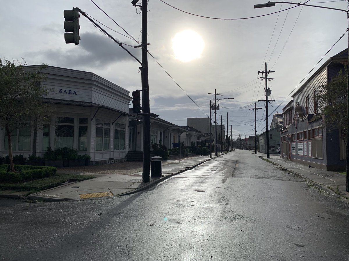 LawrenceHaber2's tweet photo. Nashville/Magazine sunrise after Ida. So much beauty can be found even after disasters. Saw that again today in a coworker and her husband working hard to save their community in LaPlace. We can do this together!! @OchsnerHealth #IDANO https://t.co/ZCbHPyFqeY
