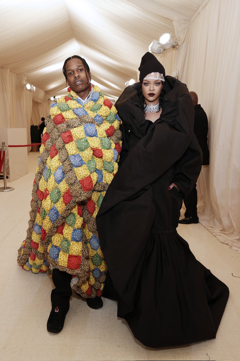 TeamOfRihanna's tweet photo. Rih &amp; A$AP at the #MetGala2021 https://t.co/QqxgCFEm84
