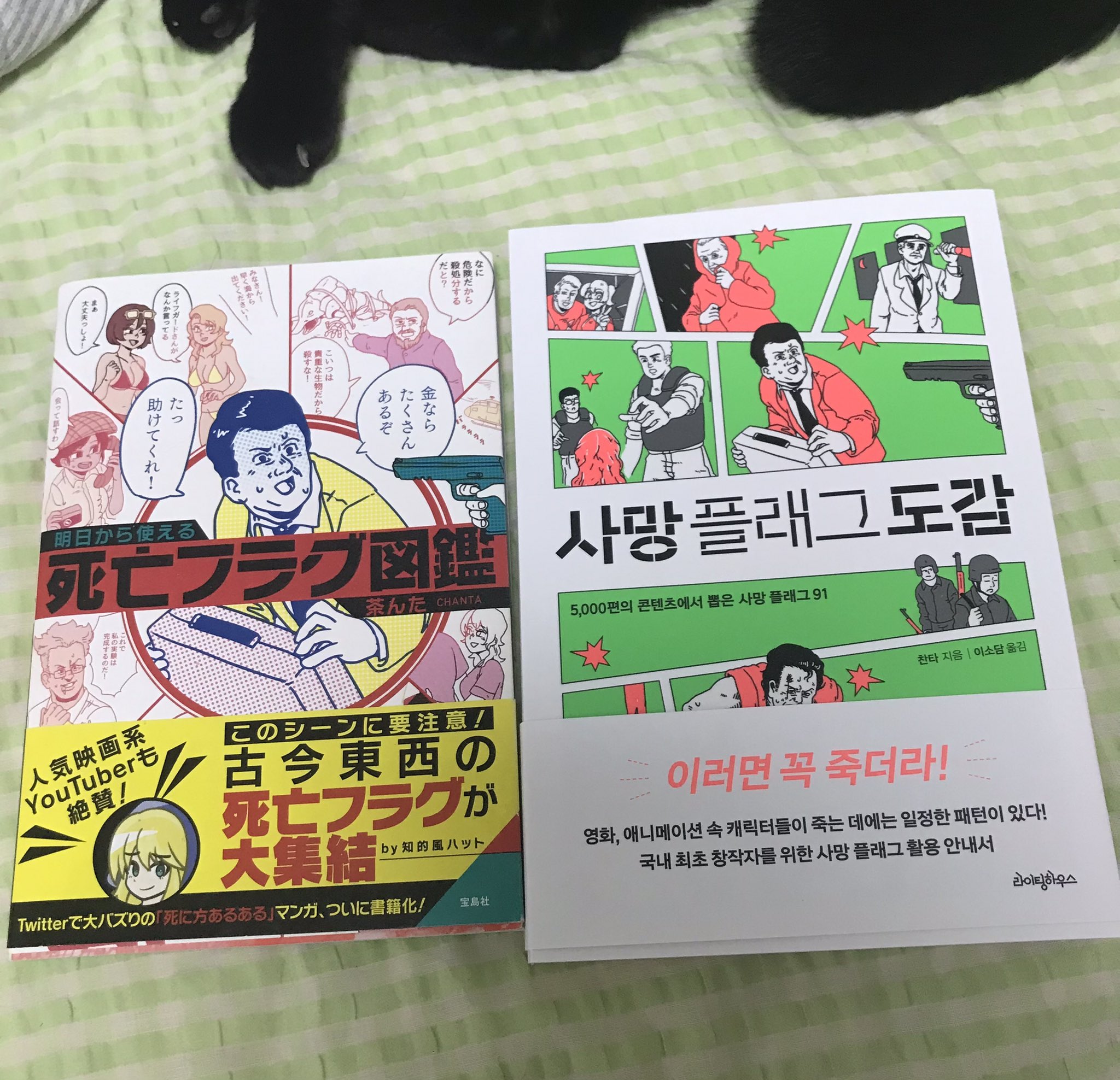 茶んた 韓国語翻訳版死亡フラグ図鑑が届いた 読めないけど何が書いてあるのか大体分かるの面白いね 漫画も擬音まで翻訳されてました T Co 0oia25hbvw Twitter