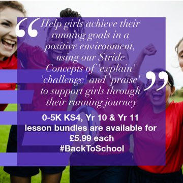 Using the latest techniques and research, we’ve adapted the 0-5k model to work as a series of 6 lessons in schools. Using our ‘Stride Ways’ you’ll be able to help girls find their motivation and achieve their running goals. Bundles are specific to KS4, Yr 10 and Yr 11 💪