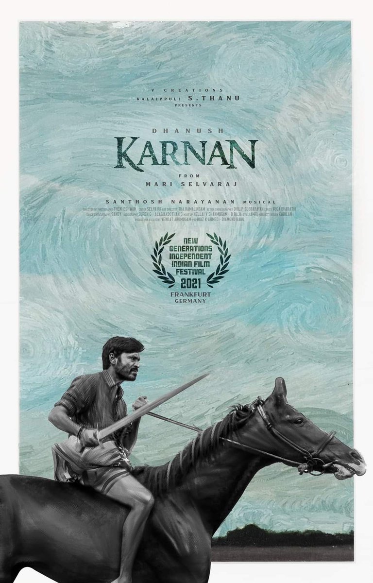 #Karnan for the New Generations- Independent Indian Film Festival, Frankfurt .
.
.#Dhanush #MariSelvaraj #SanthoshNarayanan #kollywoodcinema #tamilcinema #newgeneration #germany #kollycinema