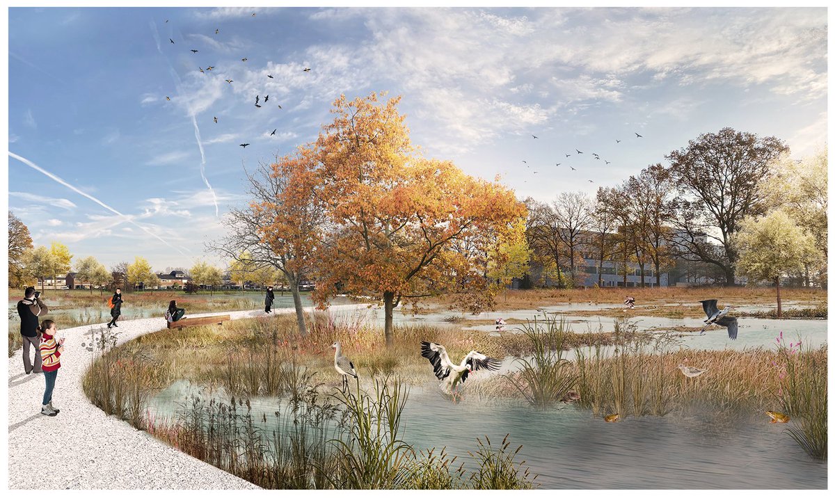 OKRA ontwerpt het nieuwe ecovriendelijke Waterschapspark in #Almelo in opdracht van Waterschap #Vechtstromen. Het park van 4,5 ha wordt openbaar toegankelijk, zodat de inwoners van Almelo er straks veel plezier van kunnen hebben. bit.ly/3huXrog