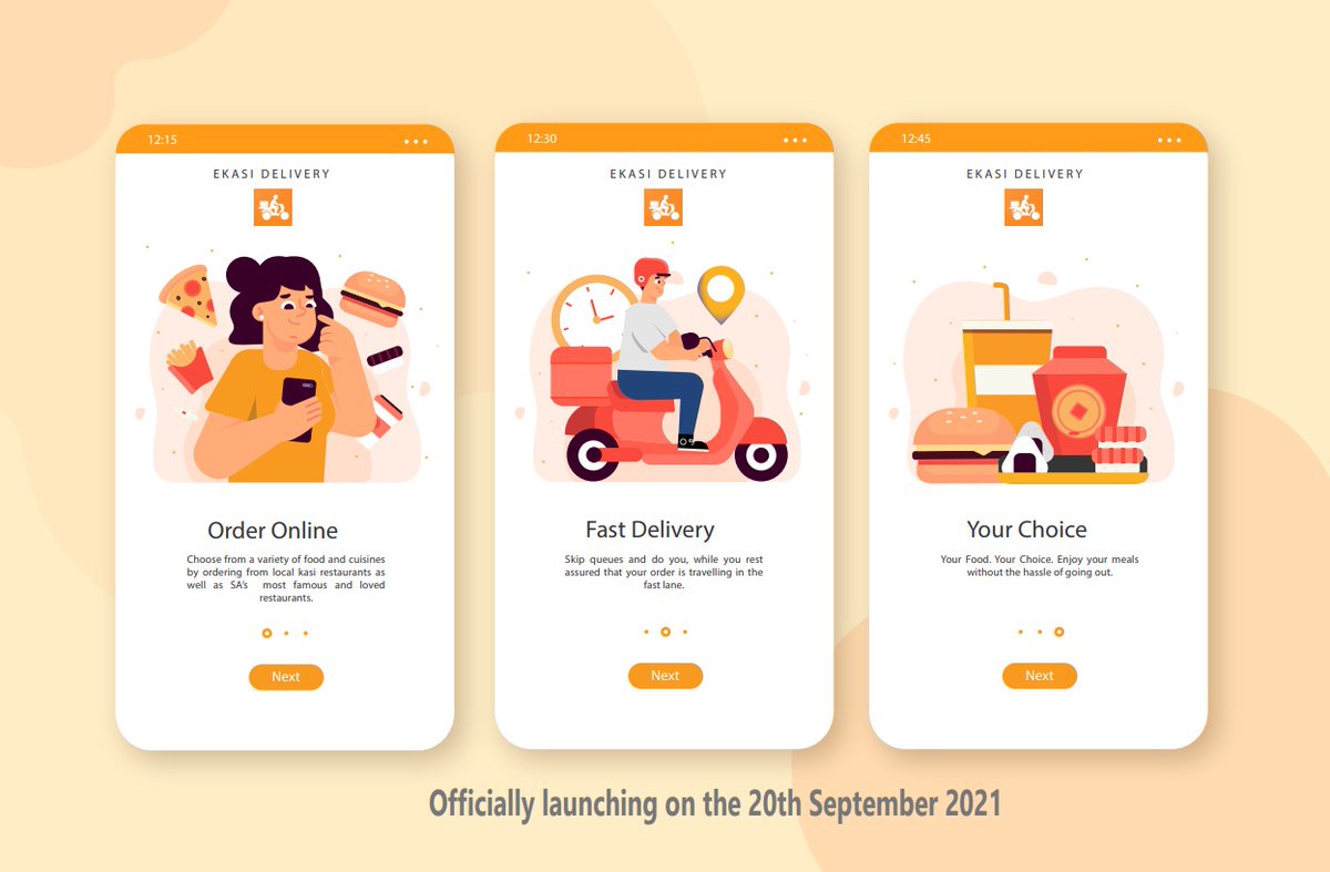 eKasiDelivery's tweet photo. Ordering from your favorite fast food outlets and kasi restaurants has never been this easier with the new kasi delivery app.

LAUNCHING ON THE 20TH OF SEPT.

Simple. Safe and Fast.

#ekasidelivery
 #SBWL
#Uyajola99 
#Thando https://t.co/6CI21Ki3CF