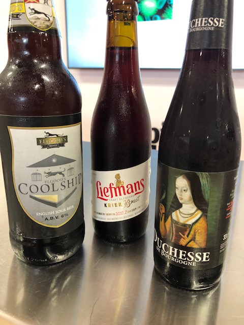 SchoolofBooze's tweet photo. I hosted a sour beer tasting yesterday @imbibeuk.  Several people in the audience beforehand were unconvinced.  I'm so pleased to say that afterwards it was thumbs up all around, helped by @ElgoodsBrewery1 incredible Coolship gueuze style. https://t.co/y9Hwm7Avfi
