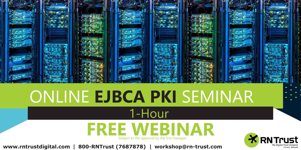 Join our Team of Experts for online #EJBCA #PKI Webinar.
Do the booking directly on lnkd.in/fewvpPv
Follow our page lnkd.in/fNdy-pr
To Know more, visit -lnkd.in/dqYetdhY
#itrisk #digitaltrust #encryption #digitalidentity #infosec #itriskmanagement