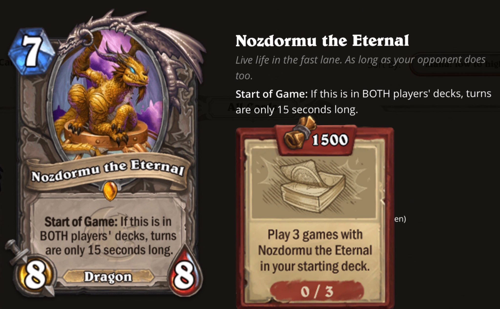 Ben Hearthstone on Twitter: "Prepare thine decks. Noz Day is coming again! 🥳 The 15th look for a value XP quest for playing Nozdormu Eternal in your deck. 🐲💨 Imma