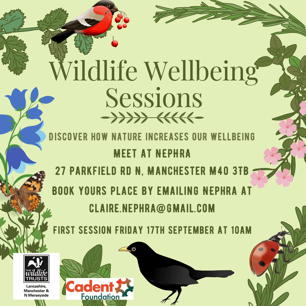 Don't forget to sign up for the first @NEPHRAHQ Wildlife Wellbeing Session starting tomorrow - discover how #nature increases our #wellbeing and #MentalHealth. Email to book your place today!