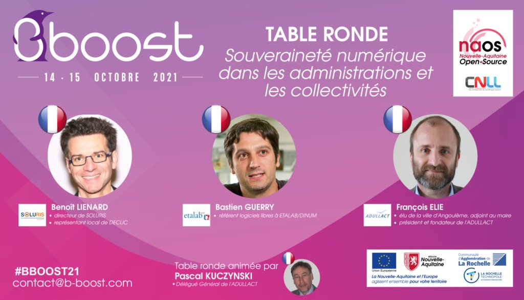 [Agenda] 📆 Participez à la 2ème édition @BBoostCon les 14 et 15 octobre à La Rochelle ! Nous animerons la table ronde Souveraineté numérique dans les administrations et les collectivités avec <a href="/Soluris_dir/">Benoît Liénard</a> Bastien Guerry de <a href="/Etalab/">Etalab</a> et <a href="/Francois_ELIE/">François ELIE</a> 

▶ adullact.org/breves/65-actu…