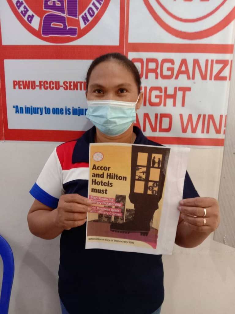 JusticeMyanmar's tweet photo. .@Accor not bothered about 1088 ppl killed by #Myanmar junta. Biz as usual while the junta commits heinous crimes. Since 2013 Accor's been in biz w/ Max Myanmar, providing funds to support #Rohingya genocide. Solidarity from @iufap! B'ground: https://t.co/e4G1kEDp5i #DemocracyDay https://t.co/r4G1v9PfjM