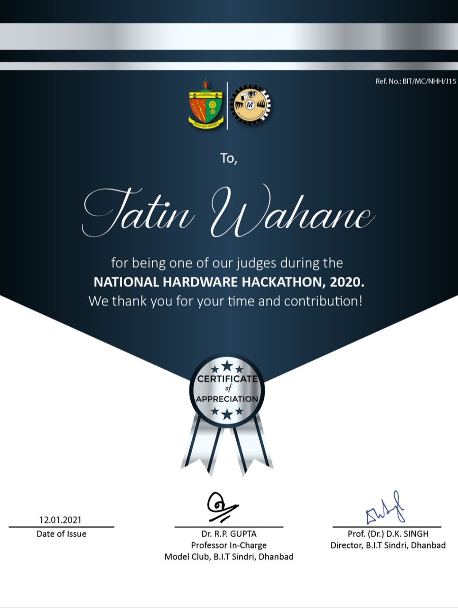 JatinWahane's tweet photo. Exhibition and Hackathons are the best place for brainstorming.I started my career by participanting in a local exhibition with @Shashwathirapu1 and Pranay Jain,and now judging a national Hackathon for the second time,judging students from IITs and NITs makes me feels like a leap https://t.co/nct1uR5MH9