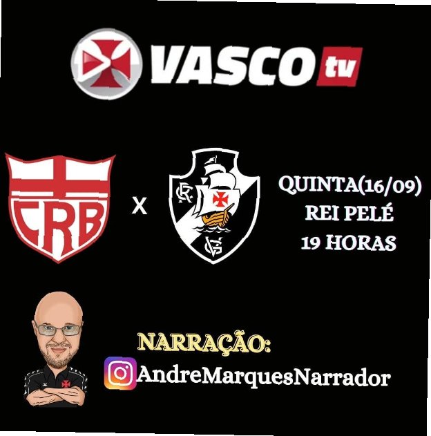 jorge_sarmet's tweet photo. A narração do Jogo do @VascodaGama × @CRBoficial será @AMNarrador na @VascoTVOficial
@SOUVASCAINOED 
@EDUFERRARI98 
#sarmet https://t.co/KajHlyAHLl