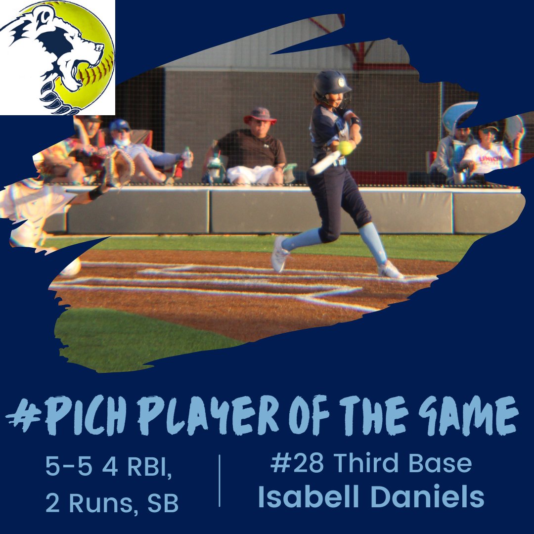 Won 14-7 in a non district game vs Tulsa Union tonight.  The offensive charge was led by freshmen Isabell Daniels who went a perfect 5 for 5 at the plate with 4 RBIs.  Brynnlee Dryden and Madi Neal also had multi hit games for the Lady Bruins.  #PICH