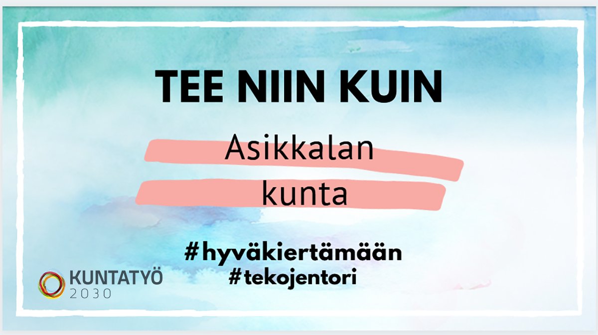 Tärkeissä töissä (@tarkeissatoissa) on Twitter photo Tee niin kuin <a href="/asikkalankunta/">Asikkalan kunta</a> 👏
ja jaa ratkaisusi kuntatyön kehittämisestä Tekojen torilla 👇 bit.ly/3bytmlI
Katso teko: Hyvinvointia kulttuurista - kuntokortilla huomio kulttuurikuntoon bit.ly/3CaZvcQ Tee niin kuin <a href="/asikkalankunta/">Asikkalan kunta</a> 👏
ja jaa ratkaisusi kuntatyön kehittämisestä Tekojen torilla 👇 bit.ly/3bytmlI
Katso teko: Hyvinvointia kulttuurista - kuntokortilla huomio kulttuurikuntoon bit.ly/3CaZvcQ