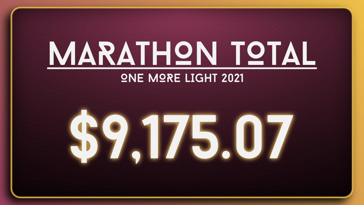 OMLEvent's tweet photo. Over 96 hours streamed.

22 Twitch communities.

$9,175.07 raised.

$100,000 milestone CRUSHED.

Thank you to everyone that was part of this year's charity marathon for @afspnational whether you streamed, donated, modded, lurked, or did anything to get us here! (1/2) https://t.co/S9bEvtJQjB