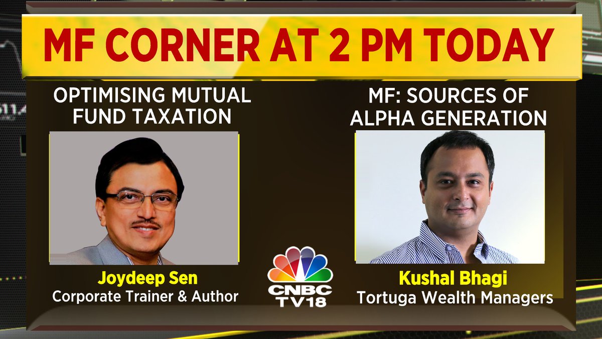 Sumaira_SBIMF's tweet photo. Today at 2 --- how to optimise #mutualfund taxation with @Joydeep50663039 and later, @kushlash19 @WealthTortuga will talk about the future sources of alpha generation for MF investors #investing @CNBCTV18Live https://t.co/xNVe77a8Kg