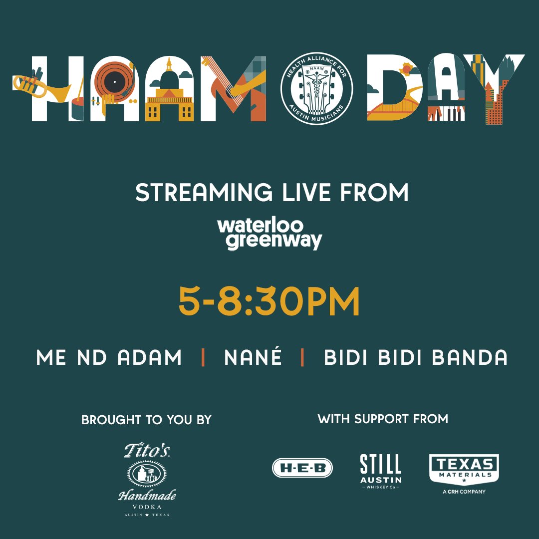 myhaam's tweet photo. We're back for the HAAM Day Facebook Livestream from Waterloo Greenway! Don't miss music from Me Nd Adam, Nané, and Bidi Bidi Banda!

Check out the full #haamday21 lineup! Musicians from all over the city will be doing their own Livestreams: https://t.co/IrsZBxWUyy  #myhaam https://t.co/vCDNLwoamI