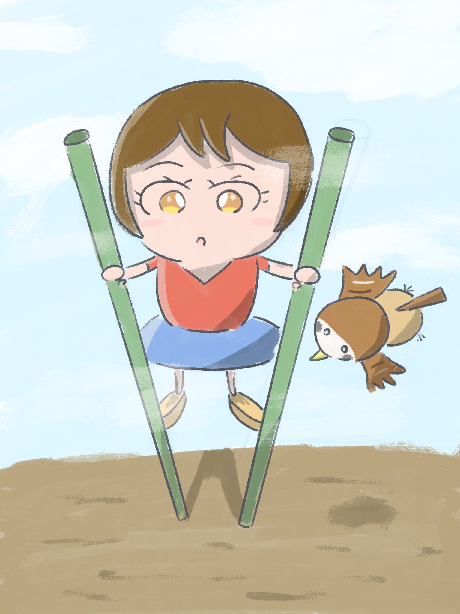 Aki かわいい子供 動物イラスト描きます Al Twitter 高さが長ーい竹馬に乗っている女の子 イラスト かわいいイラスト Illustration 女の子 イラスト好きさんと繋がりたい 絵描きさんとつながりたい T Co Ig1jhhaijn Twitter
